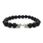Barbell & Lava Rock Stone Beads Dumbbell Bracelet