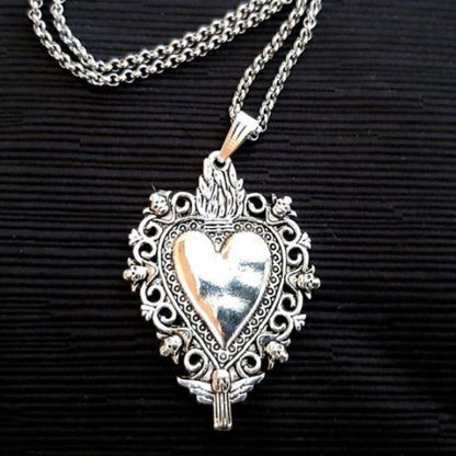 Gothic Heart Pendant Necklace