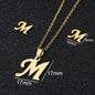 Stainless Steel Alphabet Necklace, 26 Initial Letters A–Z