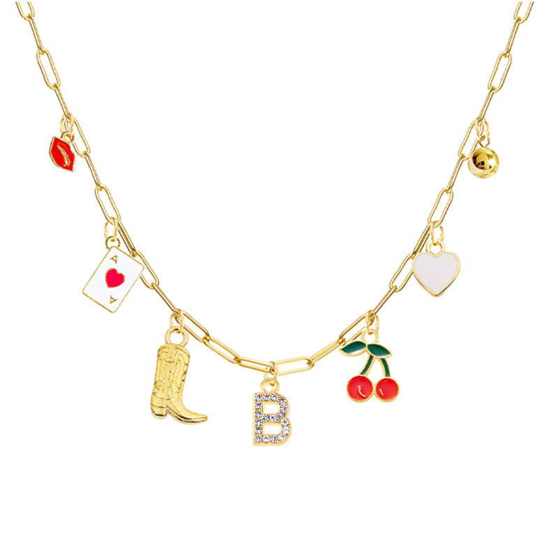 A-Z 26-Letter Diamond Initial Necklace, Multi Pendant