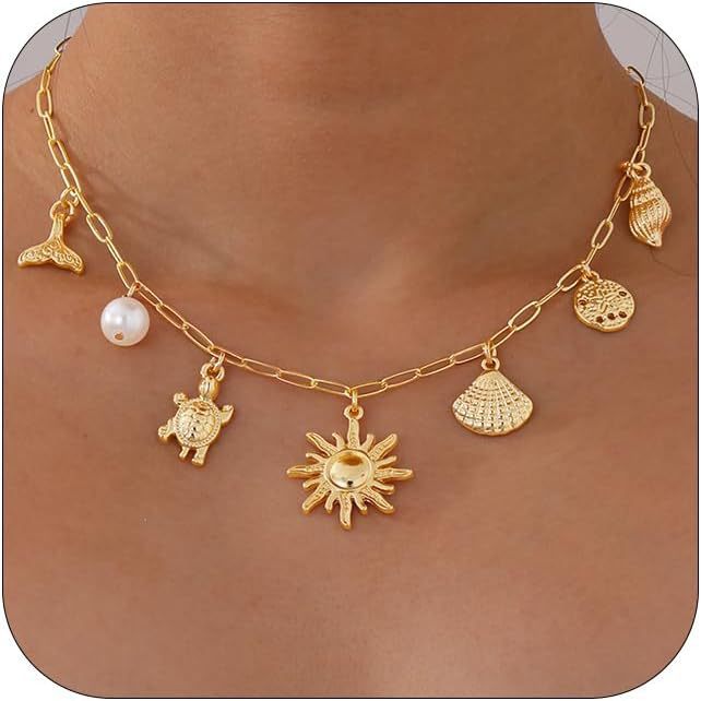Shell & Sun Starfish Summer Beach Necklace