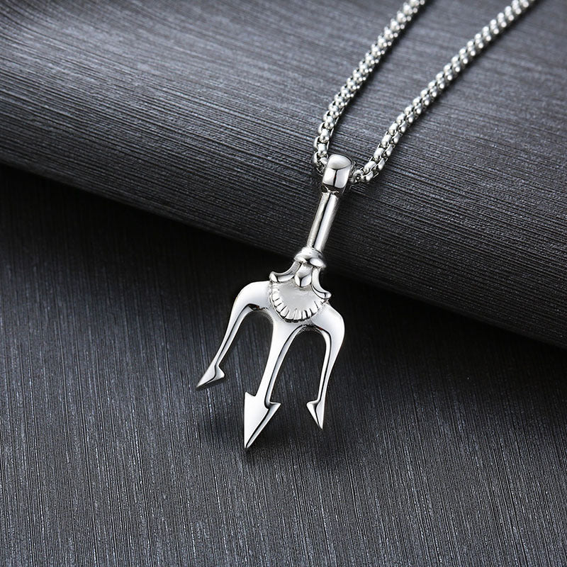 Aquaman Trident Titanium Steel Pendant Necklace