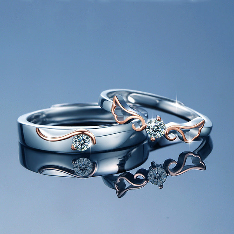 Angel Wing Couple Rings – Sterling Silver