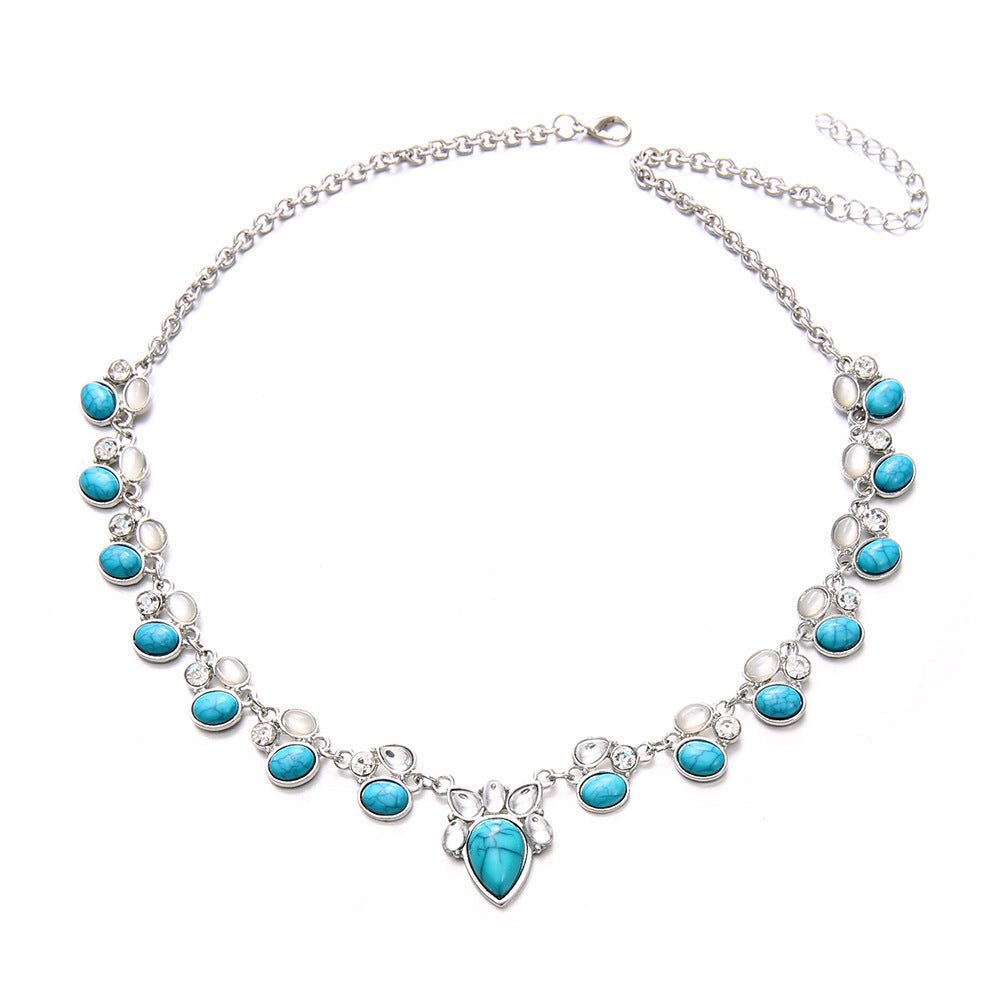 Boho Turquoise Flower Necklace