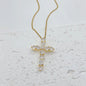 Zircon Water Drops Cross Necklace