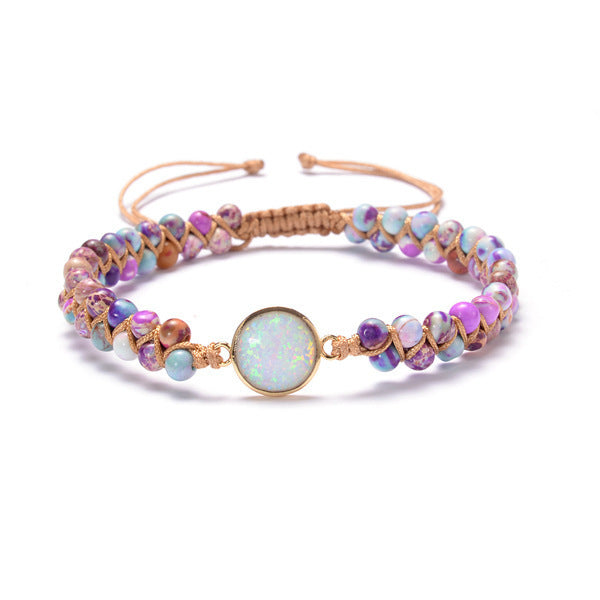 Stone Wrap Bracelet with Amethyst & Opal