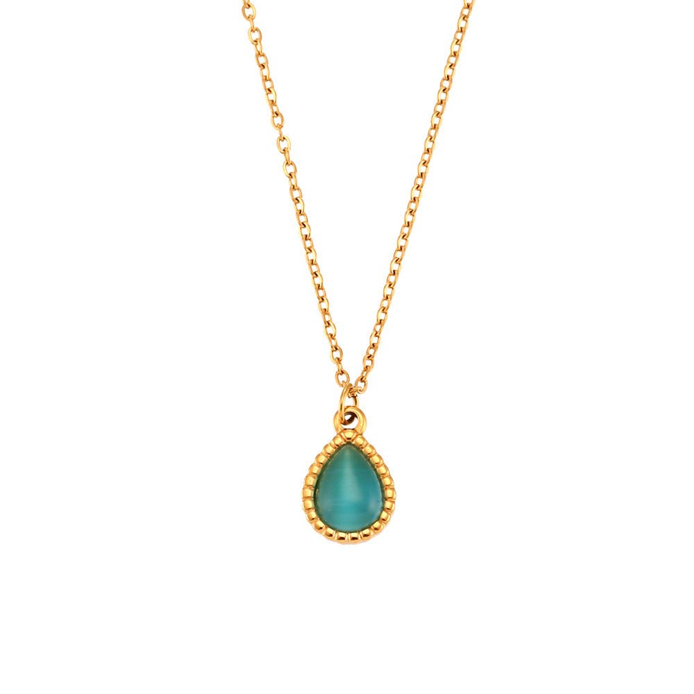 Minimalistic Water Drops Opal Earrings & Necklace
