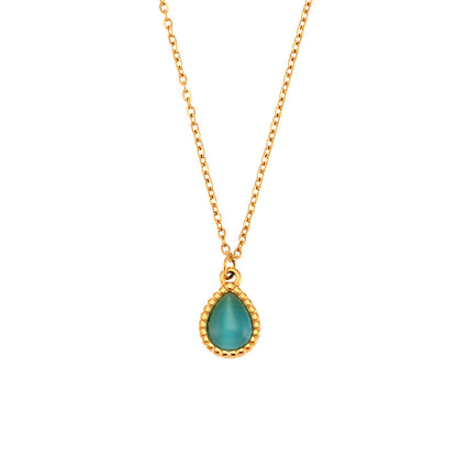 Minimalistic Water Drops Opal Earrings & Necklace