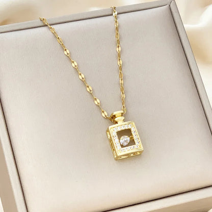 Perfume Bottle Pendant Zircon Necklaces