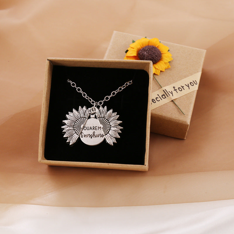 You Are My Sunshine Sunflower Necklace