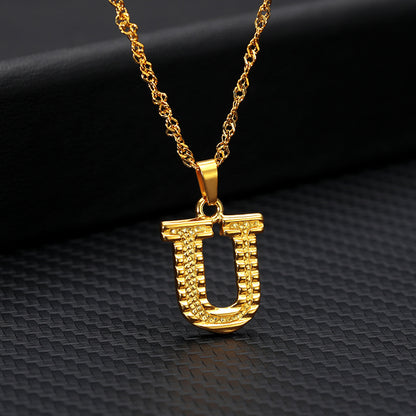 26 Letters Gold-Plated Pendant Necklace