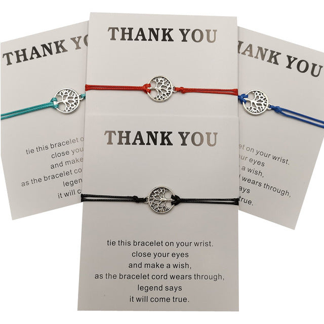 Adjustable Tree of Life Rope Bracelet