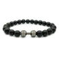 Barbell & Lava Rock Stone Beads Dumbbell Bracelet