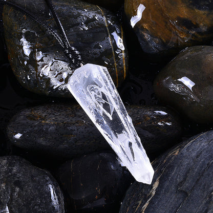 Vintage Ocean Landscape Wood Resin Necklace