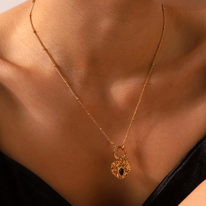 Vintage French Court Style Heart Pendant Necklace