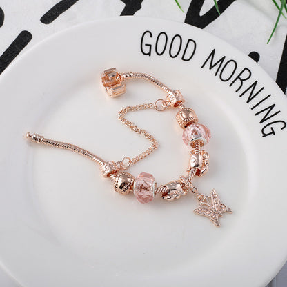 Love Geometric Rose Gold Bracelet for Women