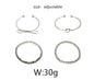 Crystal Wedding Bracelet Sets 4Pcs
