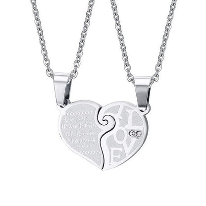 His & Hers Matching Heart Necklace Set – 2pcs