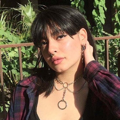 Spicy Ring Pendant Tassel Double-Layer Necklace