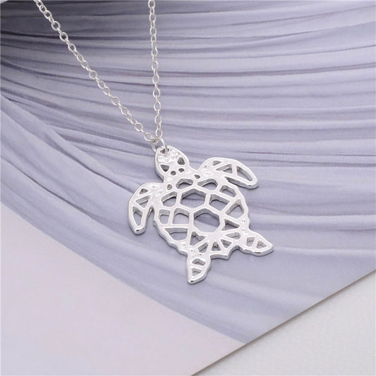 Hollow Turtle Pendant Necklace