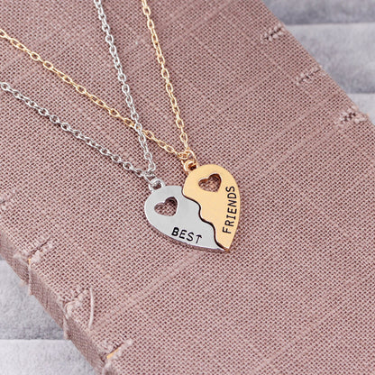 Heart-Shaped Best Friends Necklace, 2pcs