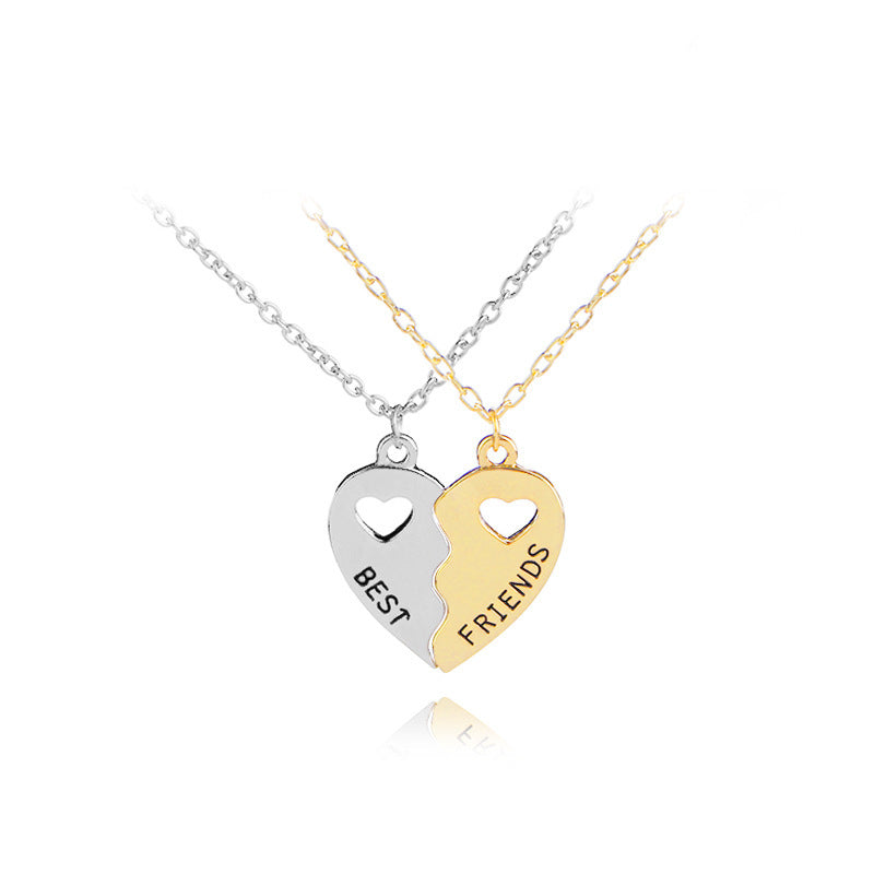 Heart-Shaped Best Friends Necklace, 2pcs