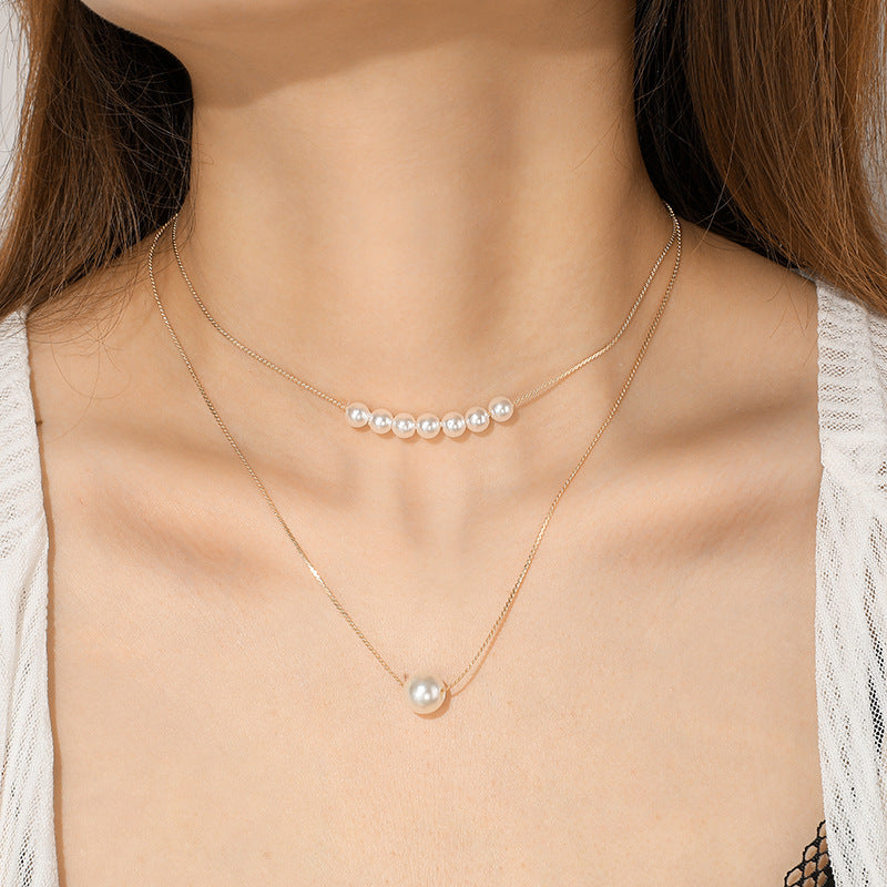 Double Pearl Necklace