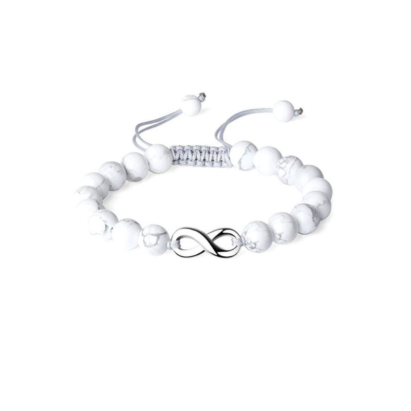 Infinity Black & White Turquoise Braided Couple Bracelets