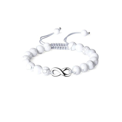 Infinity Black & White Turquoise Braided Couple Bracelets