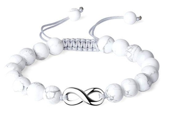 Infinity Black & White Turquoise Braided Couple Bracelets