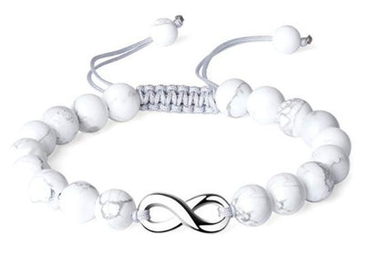 Infinity Black & White Turquoise Braided Couple Bracelets