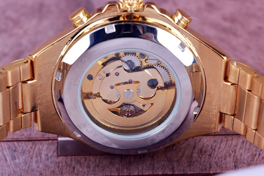 Steel Hollow Automatic Mechanical Watch