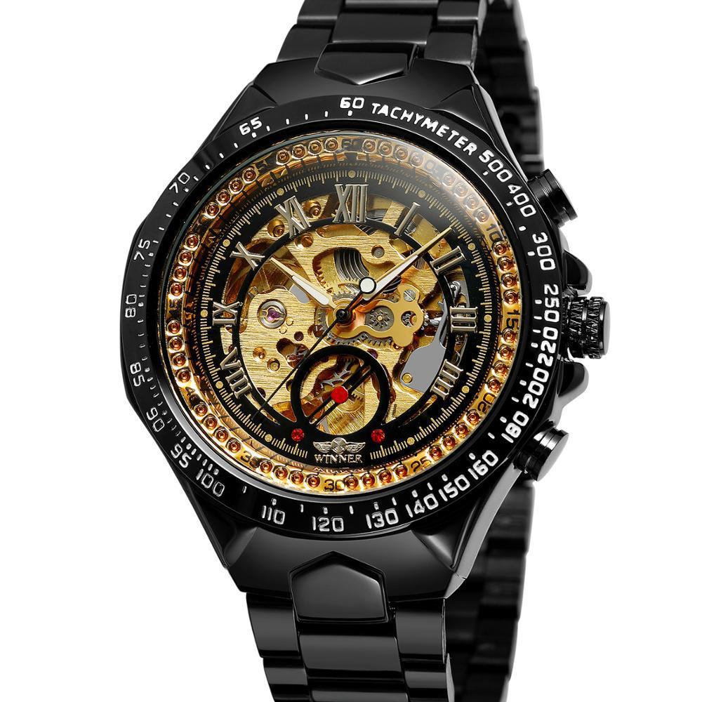 Steel Hollow Automatic Mechanical Watch