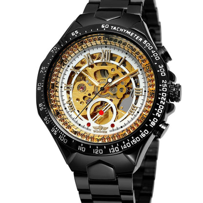 Steel Hollow Automatic Mechanical Watch