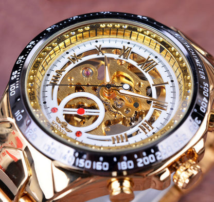 Steel Hollow Automatic Mechanical Watch