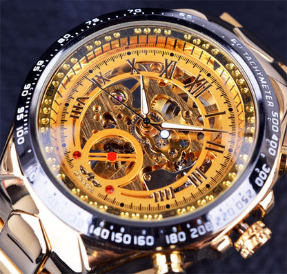 Steel Hollow Automatic Mechanical Watch