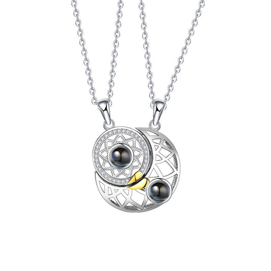 Sun Moon Couple Personalized Necklace