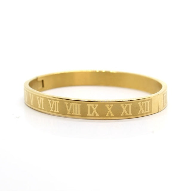 Unisex Roman Numeral Stainless Steel Chain Bracelets