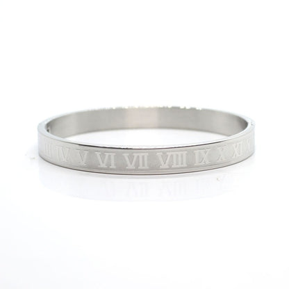 Unisex Roman Numeral Stainless Steel Chain Bracelets