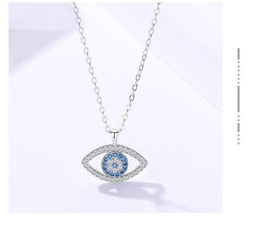 Silver Blue Eye Necklace