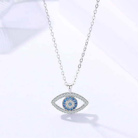 Silver Blue Eye Necklace