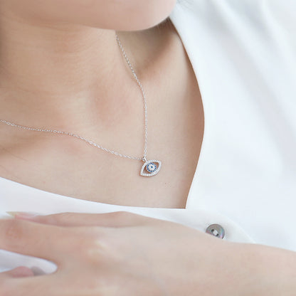 Silver Blue Eye Necklace