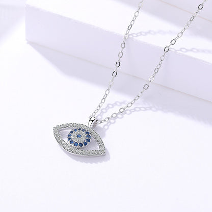 Silver Blue Eye Necklace
