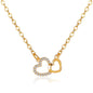 Double Peach Heart Love Necklace