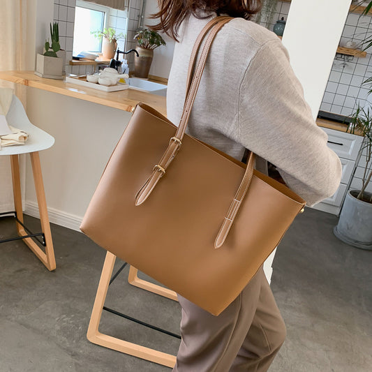 Tote Bag, Light Brown & Dark Brown