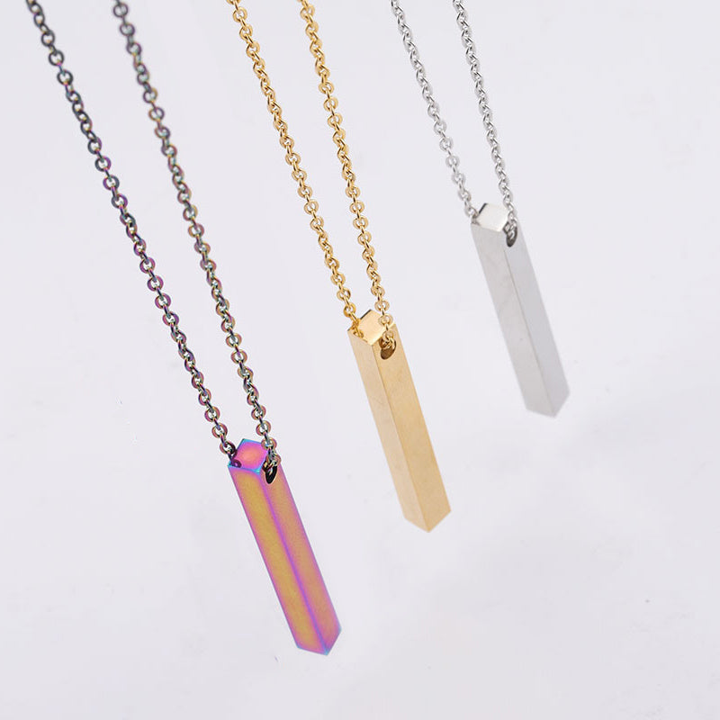 Unisex Minimalist Square Pendant Necklace