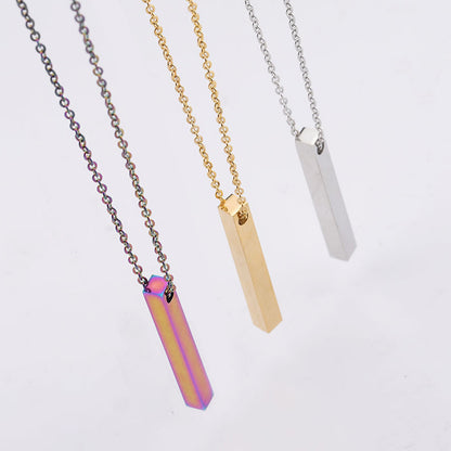Unisex Minimalist Square Pendant Necklace