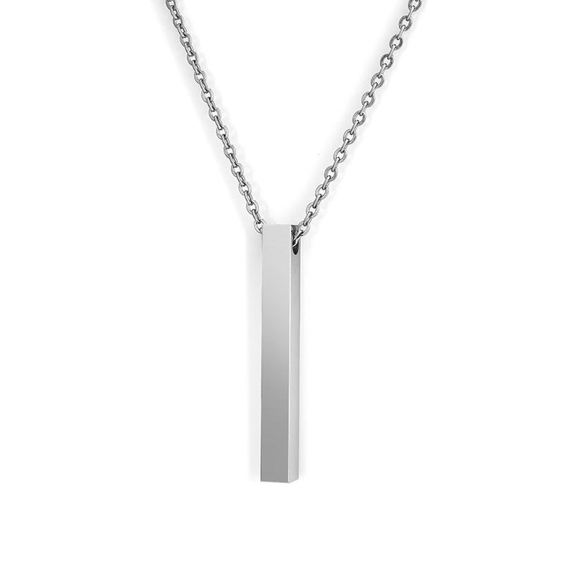 Unisex Minimalist Square Pendant Necklace