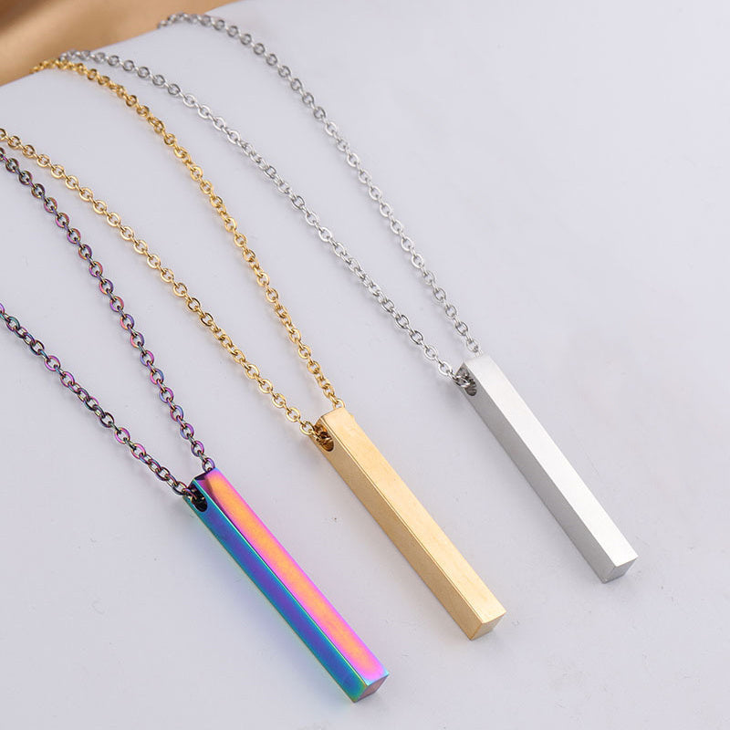 Unisex Minimalist Square Pendant Necklace