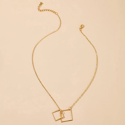 Square Alloy Ins Bohemian Fashion Single-Layer Necklace